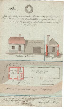 Schwimmschulstraße 2: Errichtung eines Köhlerhäusels, Plan von Karl Hueber junior (12.08.1837)