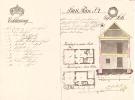 Ramingsteg 13 (alte Adresse), Plan von Mathias Hechler? (28.05.1844)