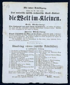 Das malerisch optisch-mechanische Kunst-Kabinet die Welt im Kleinen (21.7.1849)