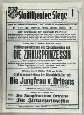 Zirkusprinzessin; Jungfrau von Orleans (Oktober 1948)