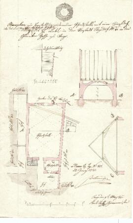 Gleinker Gasse 21: Errichtung eines Pferdestalls, Plan von Karl Stohl (09.05.1842)