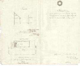 Wieserfeldplatz 21: Errichtung eines Nebengebäudes, Plan von Michl Glinsner (11.07.1842)