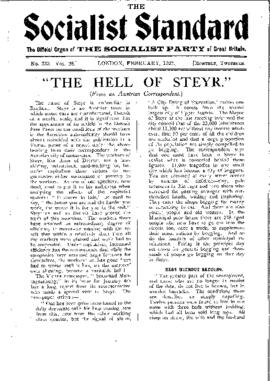 The hell of Steyr, in: The Socialist Standard - The Official Organ of the socialist party of Grea...