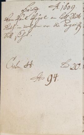 Organistendienststellengesuche von Paul Peyrl (1609)